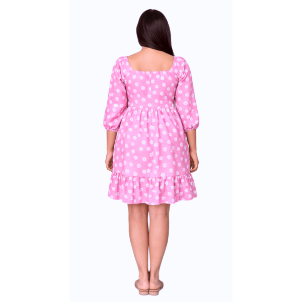 Square neckline Soft Maza Mini dress - Pink - Image 2