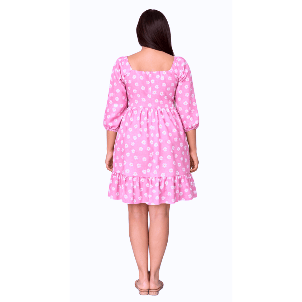 Square neckline Soft Maza Mini dress - Pink - Image 2