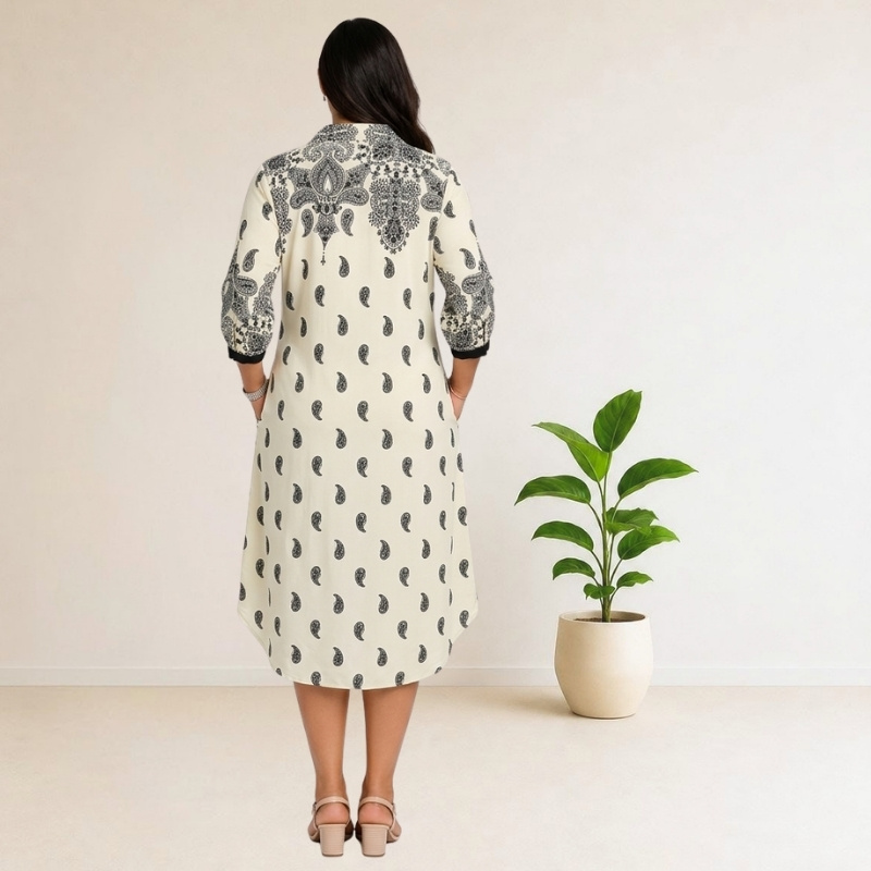 Paisley print Midi dress
