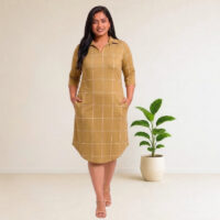 Grid pattern Midi Dress